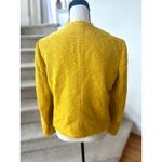Massimo Dutti  Mustard Yellow Boucle Tweed Fringe Blazer Photo 3