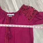 Meghan LA Meghan burgundy crochet floral blouse size medium Photo 6