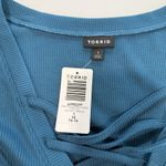 Torrid NWT  Blue Waffle‎ Long Sleeve Lace Up Neck Fit Flare Dress Size 1X Pockets Photo 12