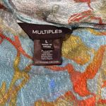 Multiples  Kimono Top Open Mesh Embroidery SZ LG  Sheer Patchwork Boho Fairy Chic Photo 6