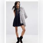 Free People Wherever You Go Crochet Mini Dress in Navy Blue Sleeveless Size 0 Photo 2