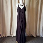 Vintage Y2K Old Navy 100% Linen Brown Maxi Slip Dress Size 10 Photo 4
