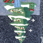 Tiara International VTG  Christmas Sweater XL Full Zip Beaded Embroidered‎ Santa Photo 5