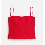 J.Crew NWT Women's  Sweetheart Bustier Top in Drapey Crepe size 4 in Red Photo 4