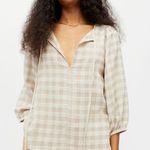 Little Lies Lana Checkered Linen Top NWT Photo 0