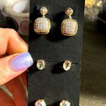 Elegant Gold and Silver Stud Earrings Set Photo 0