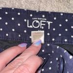 Loft The Original Crop Navy and White Polka Dot Stretch Pants Trousers Womens 10 Photo 4
