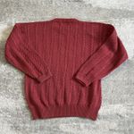 Hallet Sweater Womens Medium Hand Knit Rust Red Peru Pima Cotton Photo 3