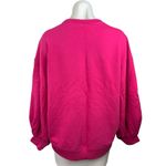 Terez  Pink Crewneck Pleat Front Long Sleeve Pullover Sweatshirt Top Size S Photo 1
