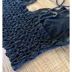 Free People ‎ FP One Adella Lace Elastic Black Bralette Women's XS Floral EUC Photo 4
