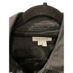 Good American Romper Black Denim Long Sleeve Size 2 Shorts Casual Pockets Snaps Photo 1