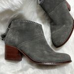Toms | Leila Ankle Heeled Bootie Grey Suede Size 6.5. B82 Photo 3