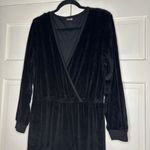 Suzie Kondi Selvi Black Velour Velvet V Neck Long Sleeve Jumpsuit Size XL Wrap Photo 6