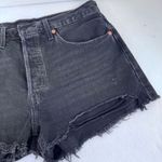 Levi’s Black High Rise Distressed 5 pockets raw hem Denim Shorts W31 Size 31 Photo 2