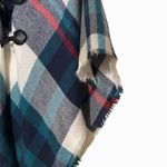 Mixit · One Size · Plaid Hooded Poncho Cape · Toggle Fringe Wrap Outlander Style Photo 1