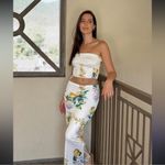 More to Come Kassandra Maxi Skirt Set in White Lemon Photo 2