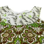 Milly Cotton Green Brown Floral Flower Print Pattern Sleeveless‎ Sheath Dress 6 Photo 1