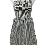 Lucca Couture Lucca Black White Striped Sleeveless Cami Camisole Mini Tank A-Line Dress Sz XS Photo 0