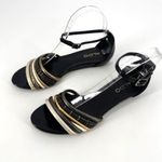 ALDO Gold Silver Metallic Strappy Women’s Flats Sandals Size 7.5 leather Photo 1