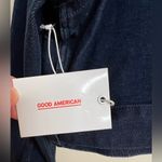 Good American  DarkWash 70’s Icon Belted Crop Denim Jacket, Sz 5,  XXL. NWT Photo 3