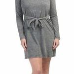 Cable & Gauge  Burnout Grey Long Sleeve Tie Dress Size Medium Photo 0