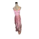Satin Formal Ball Gown Pink‎ Spaghetti Strap Cross Back Maxi Dress Sz M Pink Size M Photo 10
