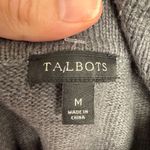 Talbots  Grey Mock Neck Pearl Beaded Neckline Sweater Womens M Preppy Classic Photo 9