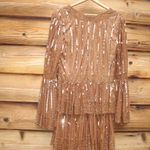 Mac Duggal 5442 Womens Embellished Bell Sleeve Tiered Gown Dress Photo 12