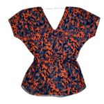 ViX Paula Hermanny Swim Coverup Fiery Orange Smoky Blue Size L No Flaws! Size L Photo 4