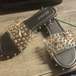 Cape Robbin  Black Sandals with Gold Studs Photo 0