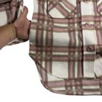 RND Plaid Flannel Shacket Shirt Jacket Pink‎ Beige White Womens Medium Pink Photo 3