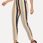 SheIn Black, Yellow, White Striped Pants Photo 0