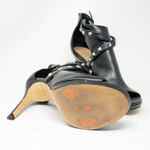 Marc Fisher Mahiya Leather Pyramid Studded Embellished High Heels Shoes Black Photo 3