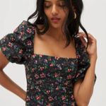 HILL HOUSE Matilda Berry Floral Taffeta Top size XS Black Photo 0