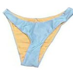 J.Crew  Curved Waist Cheeky Bikini Bottom Light Blue Mist High Cut Size Small Photo 0