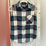 Cabin creek Vintage  plaid and floral grannycore button down collared tank S pet Photo 4