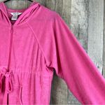 Vanity Fair Size Medium Fleece Hooded Pink Zippered Front Short Robe wit… Photo 2