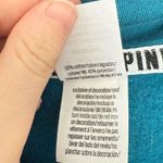 PINK - Victoria's Secret Victoria’s Secret Pink Women’s Medium Green Blue Pullover 1/4 Zip Logo Photo 2