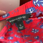 Banana Republic Banana‎ Republic Red Blue Floral Off The Shoulder Short Sleeve Top Size S Photo 2