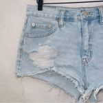 Aeropostale Light Wash Denim High Rise Patch Work Boyfriend Shorts size 4 Photo 1