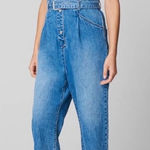 BLANK NYC  Cotton Blend Blue Denim Belted Jumpsuit Sleeveless Small Photo 0