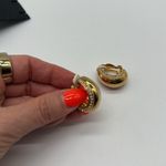 Joan Rivers  Gold Plated Crystal Hoop Clip On Earrings Photo 3