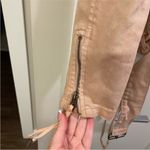 Free People  Light Pink Denim Motorcycle Style Jacket Photo 5