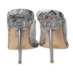 MACKIN J Clear Heels Point Toe Transparent Mule Open Toe Slip On Stiletto Silver Size 8 Photo 3