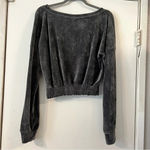 SAVVI Natasha Velour Velvet Sweater Cinched Gray Soft Large Photo 5