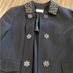 Akris Punto  LIGHTWEIGHT embellished collar metal button black wool blazer Jacket Photo 8