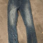 We The Free Free People Pull On Lightwash Double Ditch Slit Skinny Boot Cut Jeans Large Photo 0