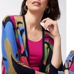 Chico's Chico’s Tropical Print Mesh Long Line Abstract Cardigan Sz Medium Maximalist Photo 2