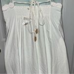 Free People  Dress Medium Maxi Long Aline White Crochet Smocked Halter Top Photo 2