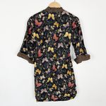 Black floral handmade kimono cardigan with butterflies Size M Photo 5